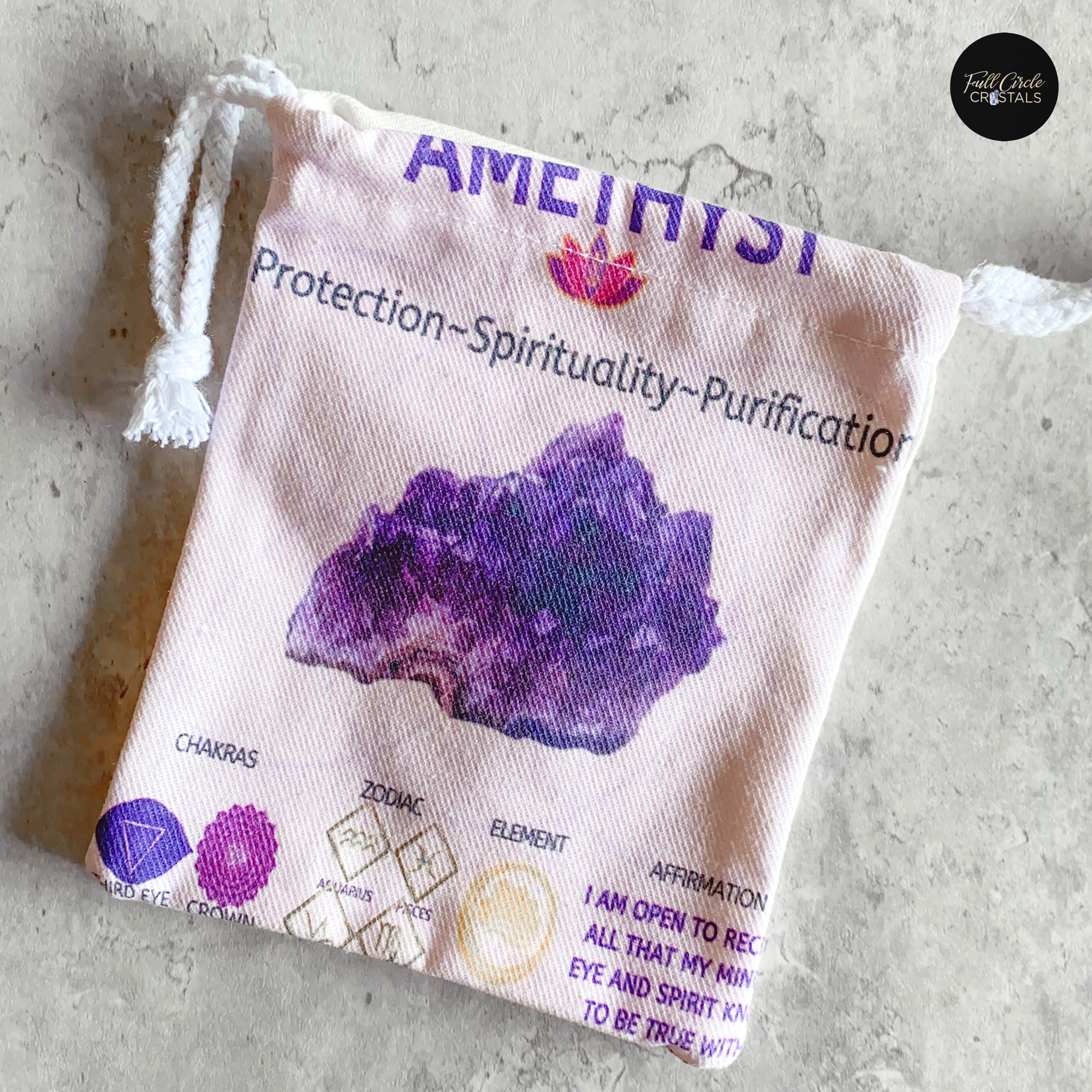 Amethyst Printed Cotton Pouch