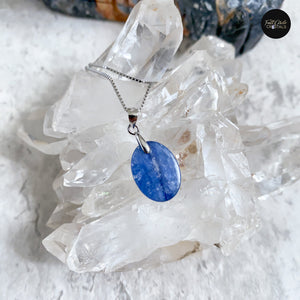 Blue Kyanite Pendant Set with Chain - Energetic Bridges To Resonance & Harmony