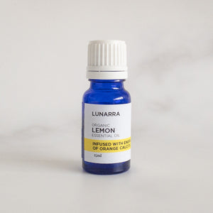 Organic Lemon Essential Oil Infused with the Energies of Orange Calcite 15ml