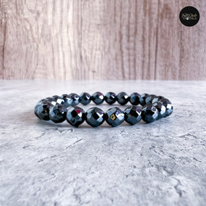 Facetted Hematite 8mm Bracelet - Concentration, Protection & Grounding