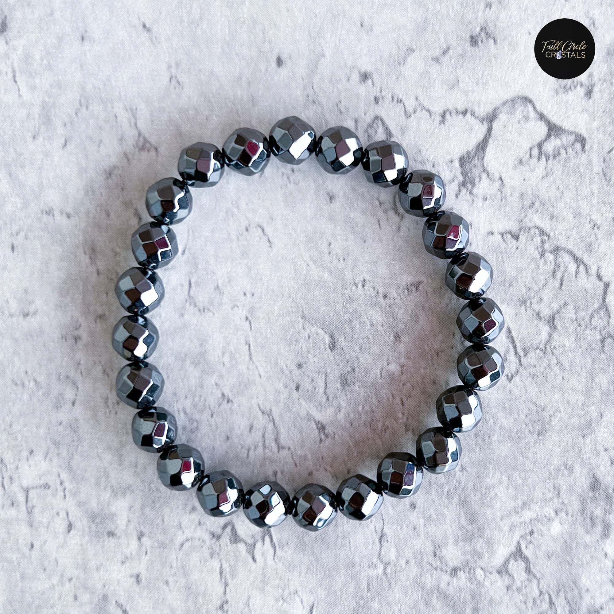 Facetted Hematite 8mm Bracelet - Concentration, Protection & Grounding